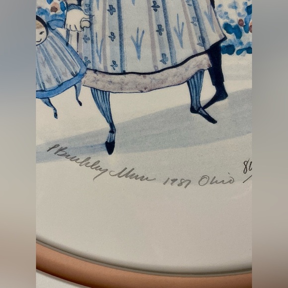 1985 P. Buckley Moss Couple Holding Hands Framed Matted Signed Print #804 / 10 - Picture 5 of 9